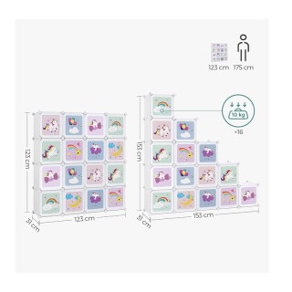 Σύστημα Αποθήκευσης - Παιδική Αρθρωτή Ραφιέρα με 16 Κύβους 123 x 31... Σύστημα Αποθήκευσης - Παιδική Αρθρωτή Ραφιέρα με 16 Κύβους 123 x 31...