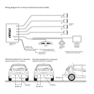 Σύστημα Παρκαρίσματος Αυτοκινήτου με 4 Αισθητήρες 22 mm και Buzzer ...