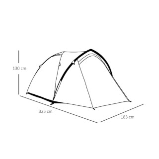 Σκηνή Camping 4 Ατόμων με Προθάλαμο 1000 mm 325 x 183 x 130 cm Outs... Σκηνή Camping 4 Ατόμων με Προθάλαμο 1000 mm 325 x 183 x 130 cm Outs...