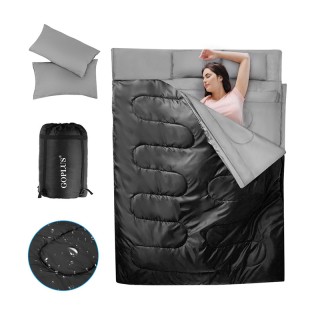 Sleeping Bag Διπλό με 2 Μαξιλάρια 220 x 150 cm Costway OP3650BK Sleeping Bag Διπλό με 2 Μαξιλάρια 220 x 150 cm Costway OP3650BK