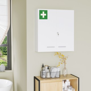 kleankin Ιατρικό ντουλάπι 6 ραφιών με κλειδαριά και 2 κλειδιά, ατσά... kleankin Ιατρικό ντουλάπι 6 ραφιών με κλειδαριά και 2 κλειδιά, ατσά...