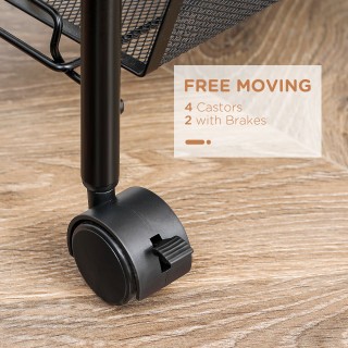 Πολυλειτουργικό Μεταλλικό Τρόλεϊ με 4 Ράφια 45 x 26.5 x 84 cm HOMCO...