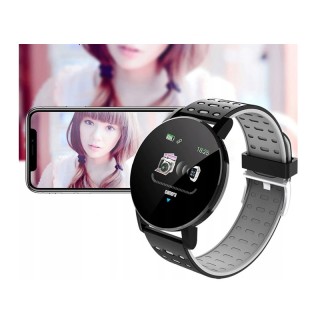 Smartwatch 119 Plus με Μετρητή Καρδιακών Παλμών Χρώματος Μαύρο - Λε...