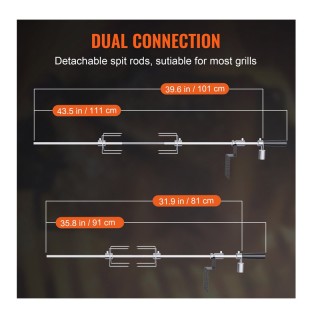Σούβλα Ψησταριάς 100.6 cm Ατσάλινη με Μοτέρ VEVOR DGKCD32379W26XF9CV2 Σούβλα Ψησταριάς 100.6 cm Ατσάλινη με Μοτέρ VEVOR DGKCD32379W26XF9CV2