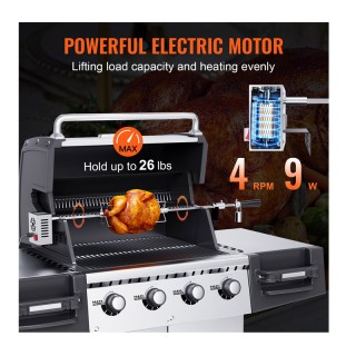 Σούβλα Ψησταριάς 100.6 cm Ατσάλινη με Μοτέρ VEVOR DGKCD32379W26XF9CV2 Σούβλα Ψησταριάς 100.6 cm Ατσάλινη με Μοτέρ VEVOR DGKCD32379W26XF9CV2