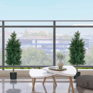 HOMCOM Σετ 2 ψεύτικα φυτά κέδρου σε PE με πλαστική γλάστρα PP, από ... HOMCOM Σετ 2 ψεύτικα φυτά κέδρου σε PE με πλαστική γλάστρα PP, από ...