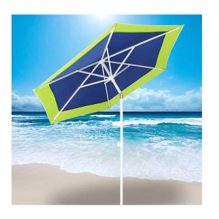 Σπαστή Ομπρέλα Θαλάσσης Διαμέτρου 210 cm Χρώματος Μπλε / Πράσινο Ba... Σπαστή Ομπρέλα Θαλάσσης Διαμέτρου 210 cm Χρώματος Μπλε / Πράσινο Ba...