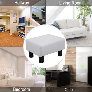 Ορθογώνιο υποπόδιο HOMCOM επενδεδυμένο και επενδυμένο με λευκό συνθ...