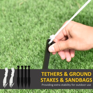 Outsunny Φουσκωτός Άγιος Βασίλης με δώρο, 3 φώτα LED και φουσκωτό, ...