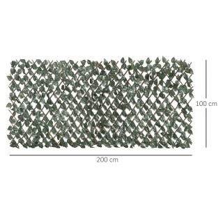 Outsunny Fake Hedge 8 τεμαχίων πράσινο επεκτεινόμενο τοίχο για εξωτ...