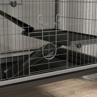 PawHut Rabbit Cage με 4 εισόδους σε πολλαπλά επίπεδα με αιώρα, ατσά... PawHut Rabbit Cage με 4 εισόδους σε πολλαπλά επίπεδα με αιώρα, ατσά...
