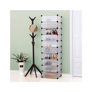 Stand Αποθήκευσης Παπουτσιών 31 x 43 x 173 cm Λευκό Songmics LPC10W