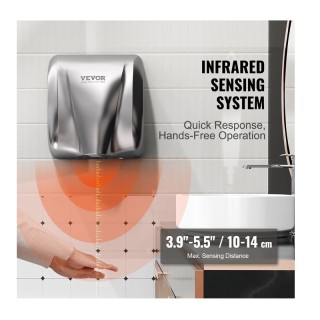 Στεγνωτήρας Χεριών από Ανοξείδωτο Ατσάλι με Αισθητήρα 1800 W 325 x ...