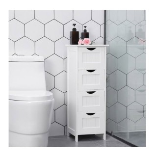 Στήλη Μπάνιου με 4 Συρτάρια 30 x 30 x 82 cm Songmics LHC40W Στήλη Μπάνιου με 4 Συρτάρια 30 x 30 x 82 cm Songmics LHC40W