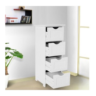 Στήλη Μπάνιου με 4 Συρτάρια 30 x 30 x 82 cm Songmics LHC40W Στήλη Μπάνιου με 4 Συρτάρια 30 x 30 x 82 cm Songmics LHC40W