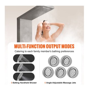 Στήλη Nτους - Υδρομασάζ Τοίχου 134.5 cm με Τηλέφωνο 4 σε 1 VEVOR FT... Στήλη Nτους - Υδρομασάζ Τοίχου 134.5 cm με Τηλέφωνο 4 σε 1 VEVOR FT...