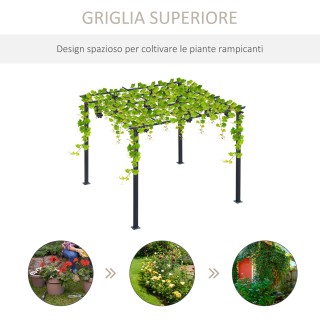 Δομή Outsunny Garden Pergola σε μαύρο μέταλλο 300 x 300 x 230 cm 84... Δομή Outsunny Garden Pergola σε μαύρο μέταλλο 300 x 300 x 230 cm 84...