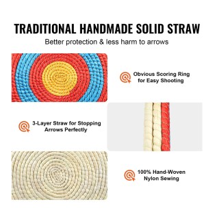 Στόχος Τοξοβολίας από Άχυρο 3 Στρώσεων 50.8 x 6.35 cm VEVOR SGFZK3C... Στόχος Τοξοβολίας από Άχυρο 3 Στρώσεων 50.8 x 6.35 cm VEVOR SGFZK3C...