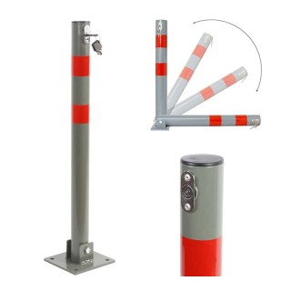 Στρογγυλή Ανακλινόμενη Μπάρα Παρεμπόδισης Στάθμευσης με Κλειδαριά 6...