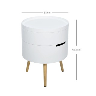 Στρογγυλό Βοηθητικό Ξύλινο Τραπεζάκι Με Περιστρεφόμενο Άνοιγμα και ... Στρογγυλό Βοηθητικό Ξύλινο Τραπεζάκι Με Περιστρεφόμενο Άνοιγμα και ...