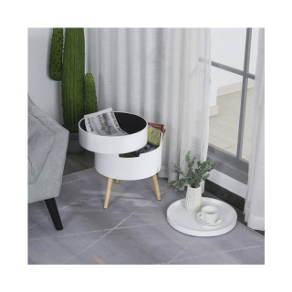 Στρογγυλό Βοηθητικό Ξύλινο Τραπεζάκι Με Περιστρεφόμενο Άνοιγμα και ...