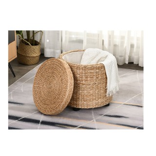 Στρογγυλό Ψάθινο Σκαμπό με Αποθηκευτικό Χώρο 43 x 43 cm HOMCOM 837-072 Στρογγυλό Ψάθινο Σκαμπό με Αποθηκευτικό Χώρο 43 x 43 cm HOMCOM 837-072