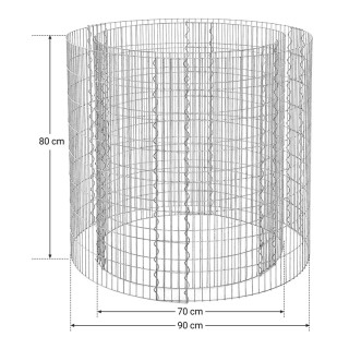 Στρογγυλό Συρματοκιβώτιο Υπερυψωμένη Γλάστρα από Γαλβανισμένο Ατσάλ...