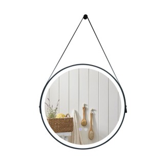 Στρογγυλός Επιτοίχιος Μεταλλικός Καθρέπτης Μπάνιου με LED Φωτισμό 6...