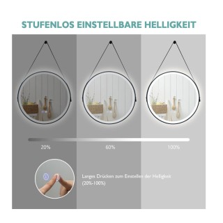 Στρογγυλός Επιτοίχιος Μεταλλικός Καθρέπτης Μπάνιου με LED Φωτισμό 6... Στρογγυλός Επιτοίχιος Μεταλλικός Καθρέπτης Μπάνιου με LED Φωτισμό 6...