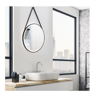 Στρογγυλός Επιτοίχιος Μεταλλικός Καθρέπτης Μπάνιου με LED Φωτισμό 6...