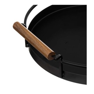 Στρογγυλός Μεταλλικός Δίσκος με Ξύλινες Λαβές 36 cm 5Five Simply Sm... Στρογγυλός Μεταλλικός Δίσκος με Ξύλινες Λαβές 36 cm 5Five Simply Sm...