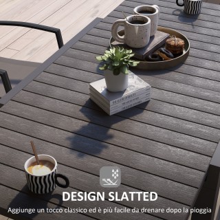 Επεκτάσιμο Τραπέζι Κήπου για 4-6 Άτομα με Επάνω Πλάκα, σε Αλουμίνιο...