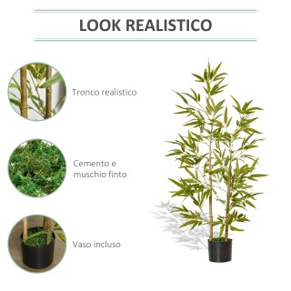 Τεχνητό Φυτό Bamboo σε Γλάστρα 120 cm HOMCOM 830-429
