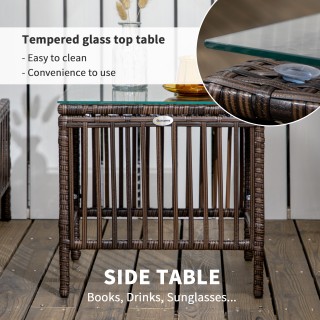 Outsunny σετ 2 ξαπλώστρες με μαξιλάρια με επένδυση και τραπεζάκι σα...