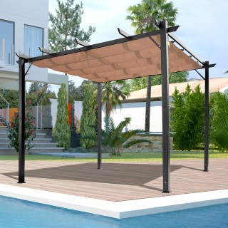 Outsunny Gazebo Garden Pergola 3X4m Συρόμενο πανί σε αδιάβροχη κατα...