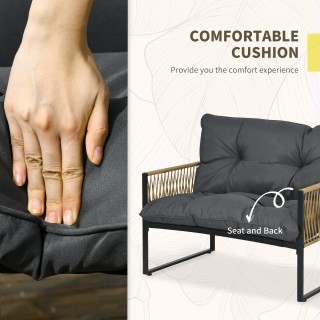 Outsunny Σετ κήπου Rattan 4 τεμαχίων με καναπέ, 2 καρέκλες και τραπ... Outsunny Σετ κήπου Rattan 4 τεμαχίων με καναπέ, 2 καρέκλες και τραπ...