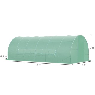 Μεταλλικό Θερμοκήπιο Τούνελ 6 x 3 x 2 m Outsunny 845-143