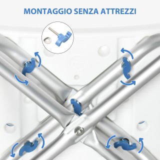 Σκαμπό ντους αλουμινίου HOMCOM με ρυθμιζόμενο ύψος και αντιολισθητι...