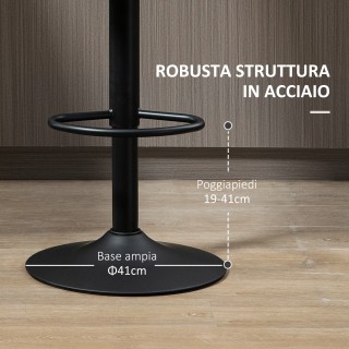 Σετ Σκαμπώ Μπαρ HOMCOM 2 τεμαχίων με ρυθμιζόμενο ύψος, σε ατσάλι κα...