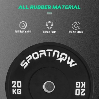 SPORTNOW Σετ με 2 δίσκους γυμναστικής 20 κιλών για μπάρα και αλτήρε...