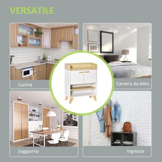 Ντουλάπι HOMCOM με ντουλάπι και ανοιχτά ράφια - Λευκό 837-168