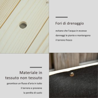 Outsunny Ξύλινο υπερυψωμένο κρεβάτι κήπου με ροδάκια και κάτω ράφι,...