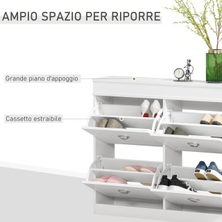 HOMCOM Ξύλινο ντουλάπι παπουτσιών εξοικονόμησης χώρου 4 πτυσσόμενα ... HOMCOM Ξύλινο ντουλάπι παπουτσιών εξοικονόμησης χώρου 4 πτυσσόμενα ...