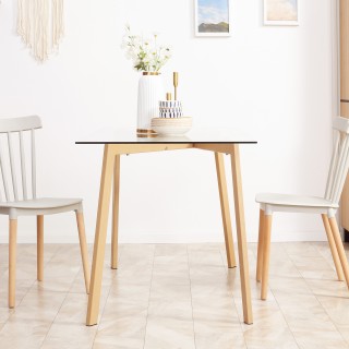 Τραπεζαρία HOMCOM Ορθογώνια για 4 άτομα μέγιστο, από ατσάλι με σκλη...