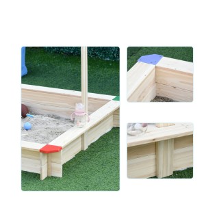 Ξύλινη Τετράγωνη Αμμοδόχος με Οροφή Σκίασης 120 x 120 x 120 cm Outs... Ξύλινη Τετράγωνη Αμμοδόχος με Οροφή Σκίασης 120 x 120 x 120 cm Outs...