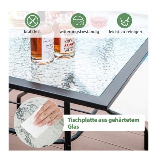 Τετράγωνο Μεταλλικό Τραπέζι Εξωτερικού Χώρου με Γυάλινη Επιφάνεια 8... Τετράγωνο Μεταλλικό Τραπέζι Εξωτερικού Χώρου με Γυάλινη Επιφάνεια 8...