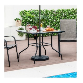 Τετράγωνο Μεταλλικό Τραπέζι Εξωτερικού Χώρου με Γυάλινη Επιφάνεια 8... Τετράγωνο Μεταλλικό Τραπέζι Εξωτερικού Χώρου με Γυάλινη Επιφάνεια 8...