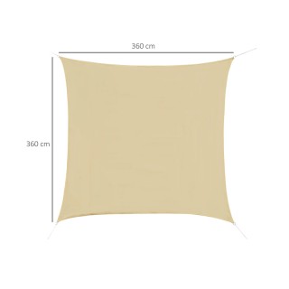 Τετράγωνο Σκίαστρο 360 x 360 cm Outsunny 100110-031SA Τετράγωνο Σκίαστρο 360 x 360 cm Outsunny 100110-031SA