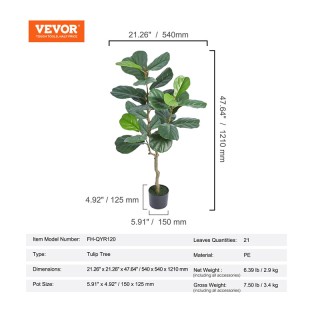 Τεχνητό Φυτό Συκιά 1210 mm VEVOR RZS4FTQS0000HO56KV0