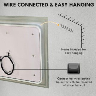 Καθρέφτης μπάνιου kleankin με 3 επίπεδα ορθογώνιο φως LED, αντιθαμβ... Καθρέφτης μπάνιου kleankin με 3 επίπεδα ορθογώνιο φως LED, αντιθαμβ...